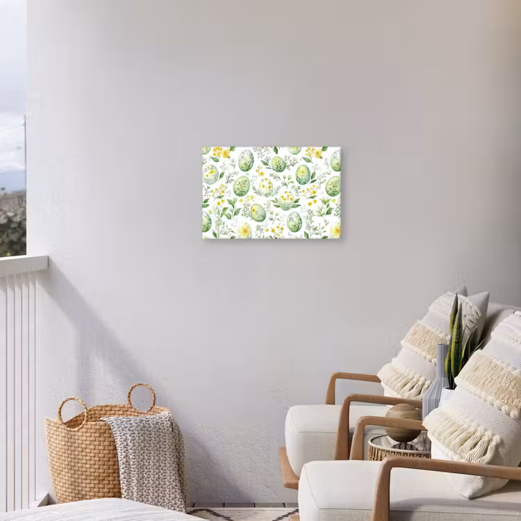 Patroon - Groen - Eieren Tuinposter op houten frame 2 cm dik klein -sfeer1