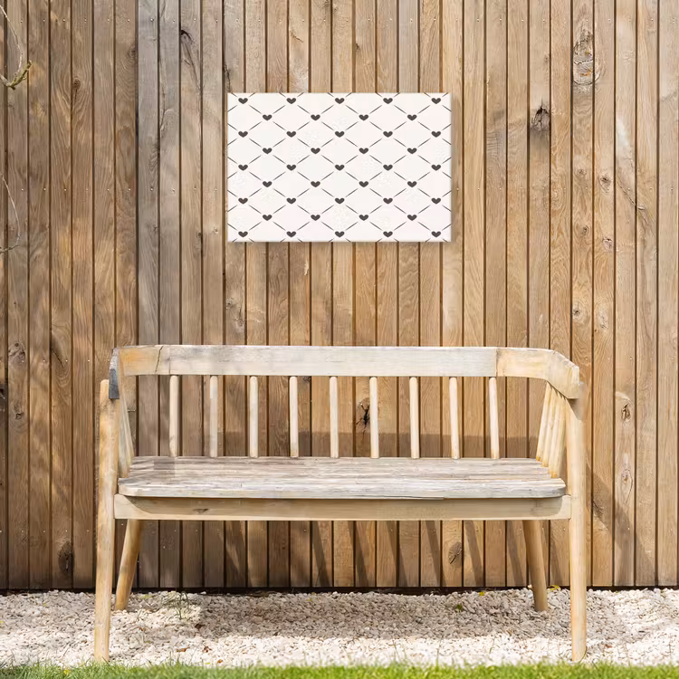 Patroon - Hartjes - Strepen - Ruiten Tuinposter op houten frame 2 cm dik klein 845 -sfeer4