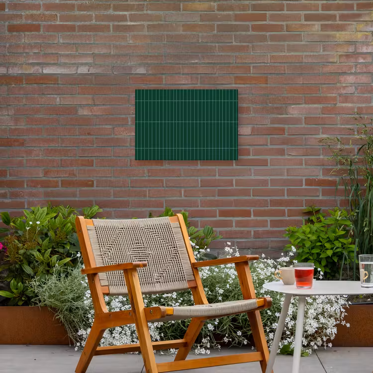 Patroon - Tegels - Donkergroen Tuinposter op houten frame 2 cm dik klein 845 -sfeer3