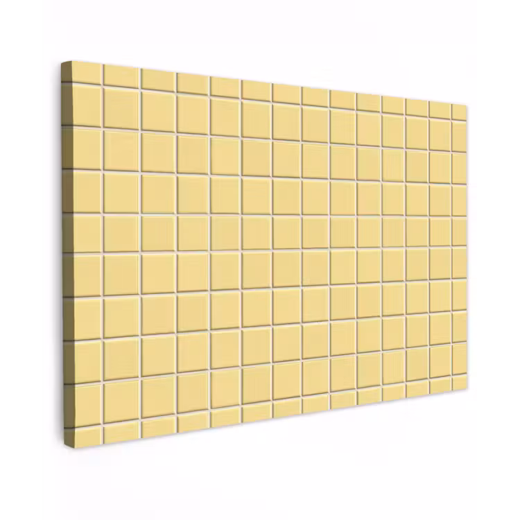Patroon - Tegels - Geel Tuinposter op houten frame 2 cm dik klein 845 -3d