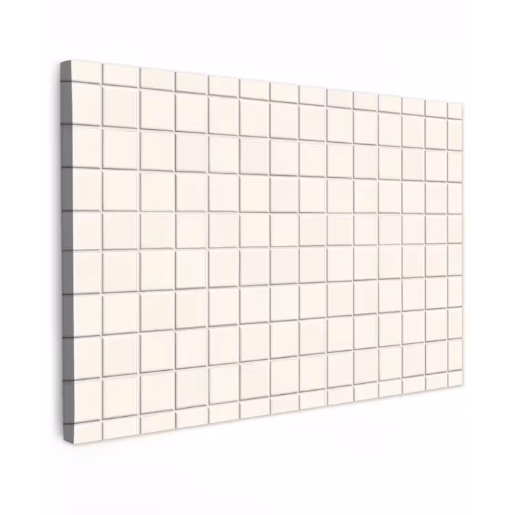 Patroon - Tegels - Wit Tuinposter op houten frame 2 cm dik klein 845 -3d