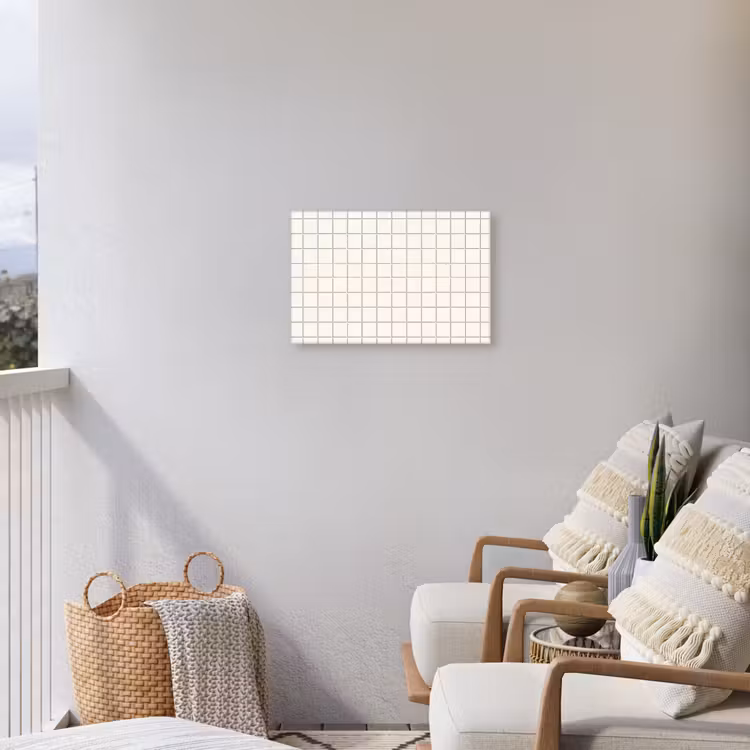 Patroon - Tegels - Wit Tuinposter op houten frame 2 cm dik klein 845 -sfeer1