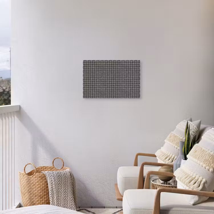 Patroon - Marmer - Zwart Tuinposter op houten frame 2 cm dik klein 845 -sfeer1