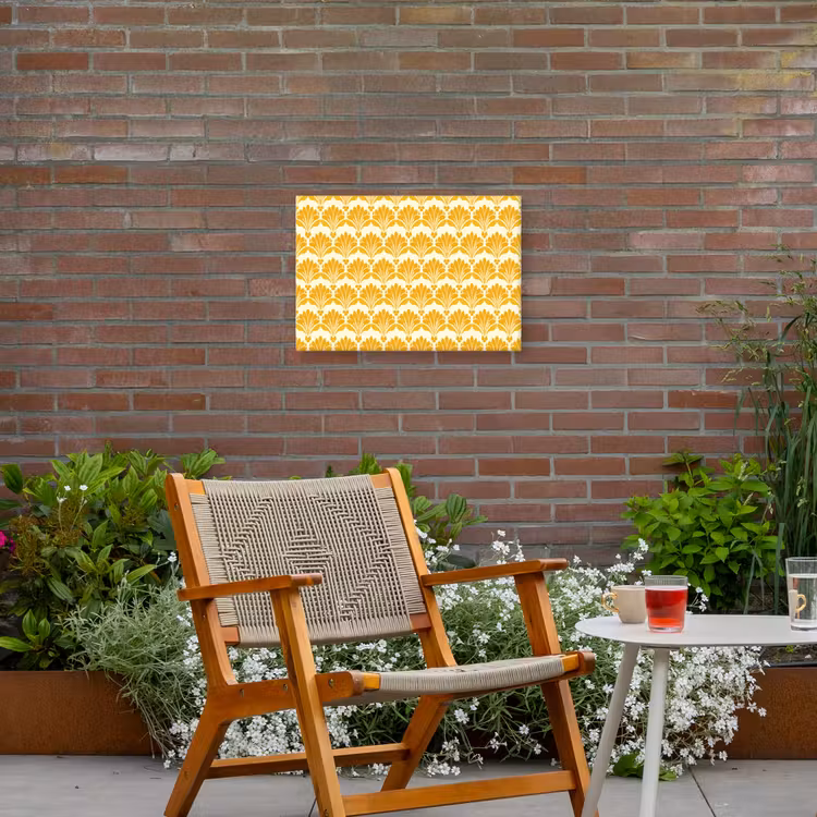 Patroon - Motief - Geel Tuinposter op houten frame 2 cm dik klein 845 -sfeer3