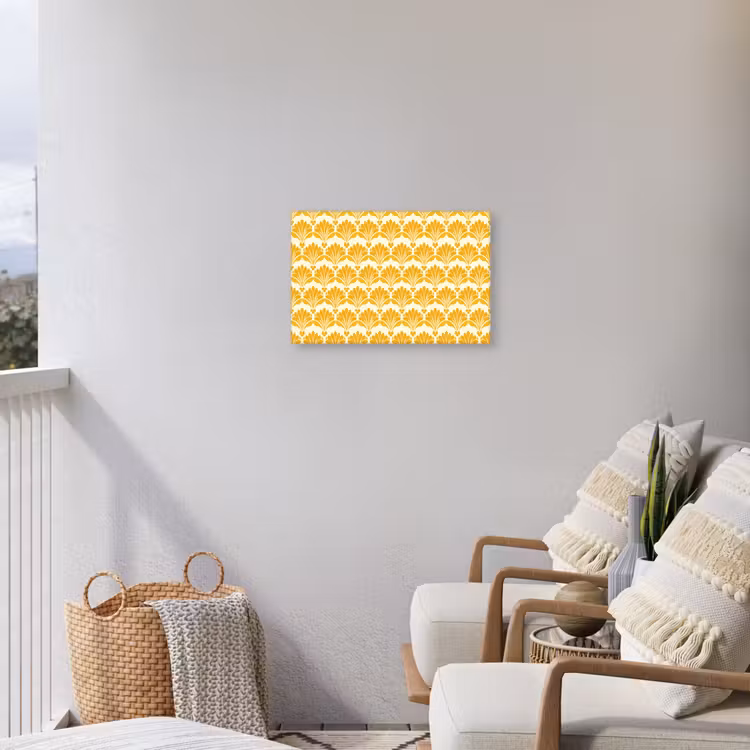 Patroon - Motief - Geel Tuinposter op houten frame 2 cm dik klein 845 -sfeer1