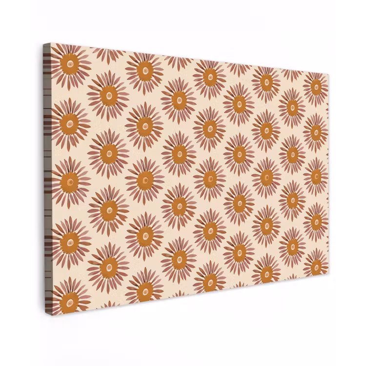Patroon - Retro - Bruin Tuinposter op houten frame 2 cm dik klein 845 -3d
