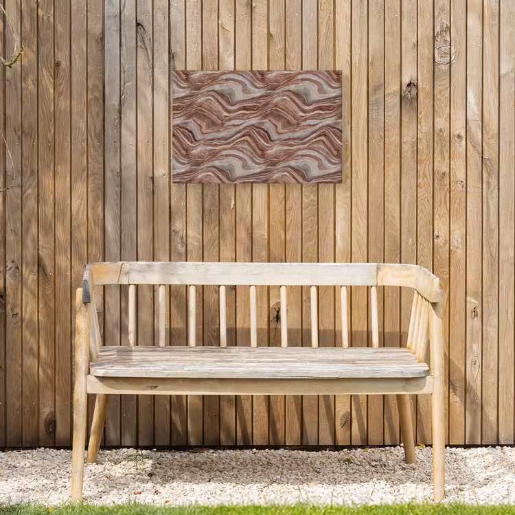 Patroon - Zandsteen - Travertijn Tuinposter op houten frame 2 cm dik klein 845 -sfeer4
