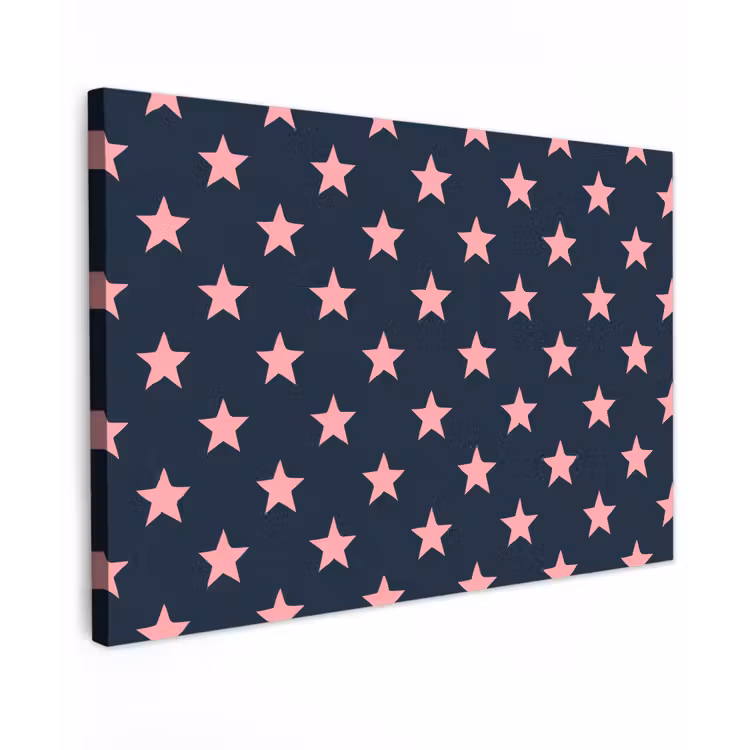 Patroon - Sterren - Roze Tuinposter op houten frame 2 cm dik klein 845 -3d