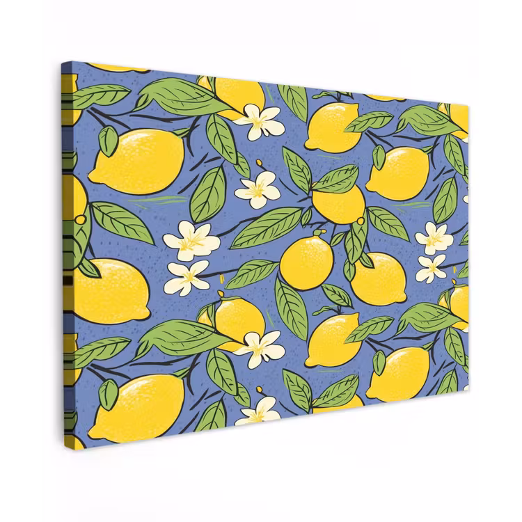 Patroon - Citroen - Illustratie Tuinposter op houten frame 2 cm dik klein 845 -3d