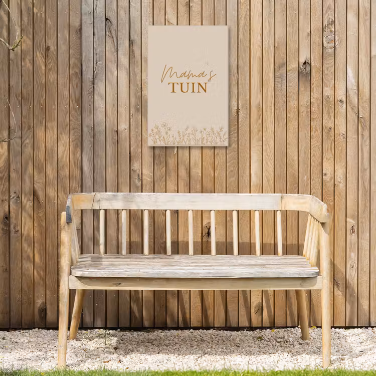 Mama's Tuin met bloemen Tuinposter op houten frame 2 cm dik klein -sfeer4