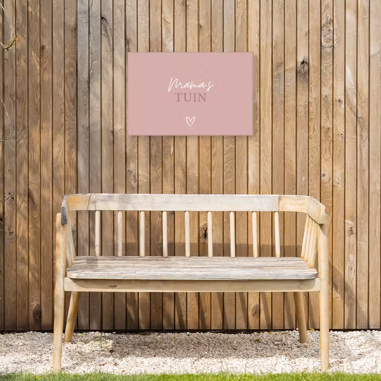 Mama's Tuin met Hart Tuinposter op houten frame 2 cm dik klein -sfeer4