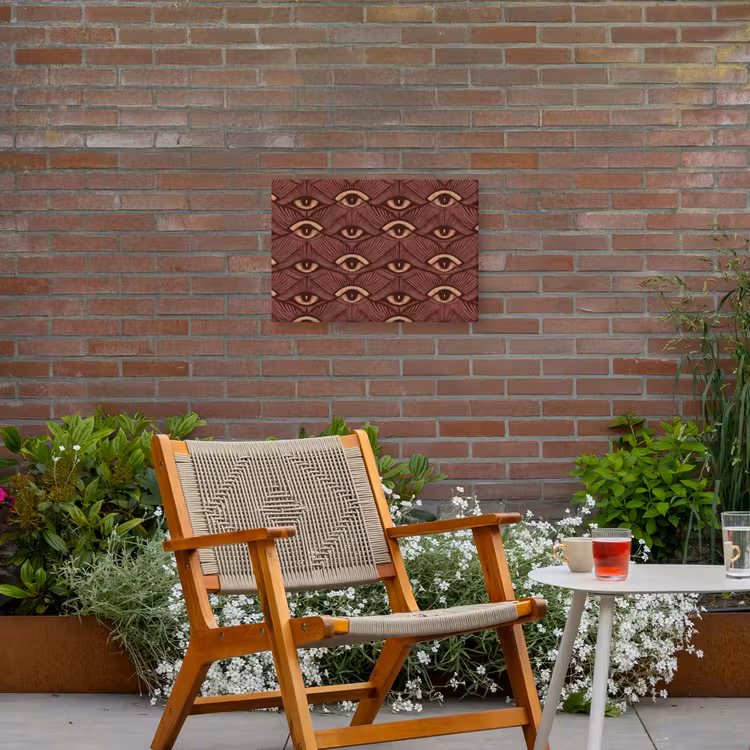 Mystiek - Ogen - Bruin Tuinposter op houten frame 2 cm dik klein 845 -sfeer3