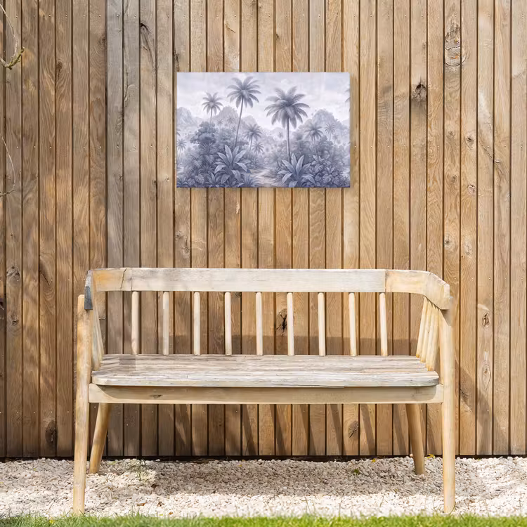 Natuur - Boom - Tropisch - Landschap - Blauw Tuinposter op houten frame 2 cm dik klein -sfeer4