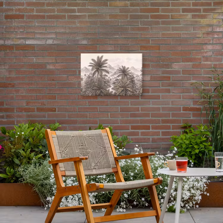 Natuur - Bergen - Rivier - Tropisch - Vintage Tuinposter op houten frame 2 cm dik klein -sfeer3