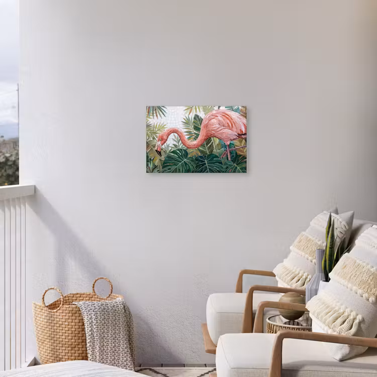 Natuur - Bladeren - Abstract - Groen - Vogel Tuinposter op houten frame 2 cm dik klein -sfeer1