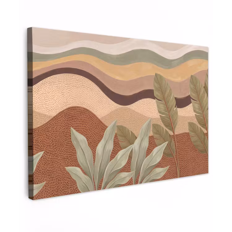 Natuur - Bladeren - Landschap - Abstract - Aardetinten Tuinposter op houten frame 2 cm dik klein -3d