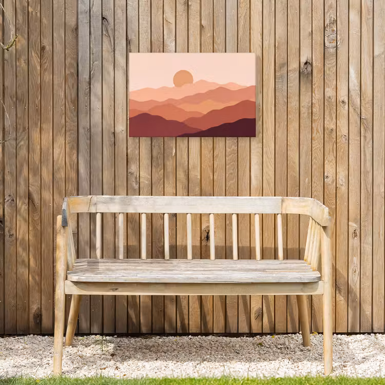 Natuur - Heuvels - Abstract - Modern - Oranje Tuinposter op houten frame 2 cm dik klein -sfeer4
