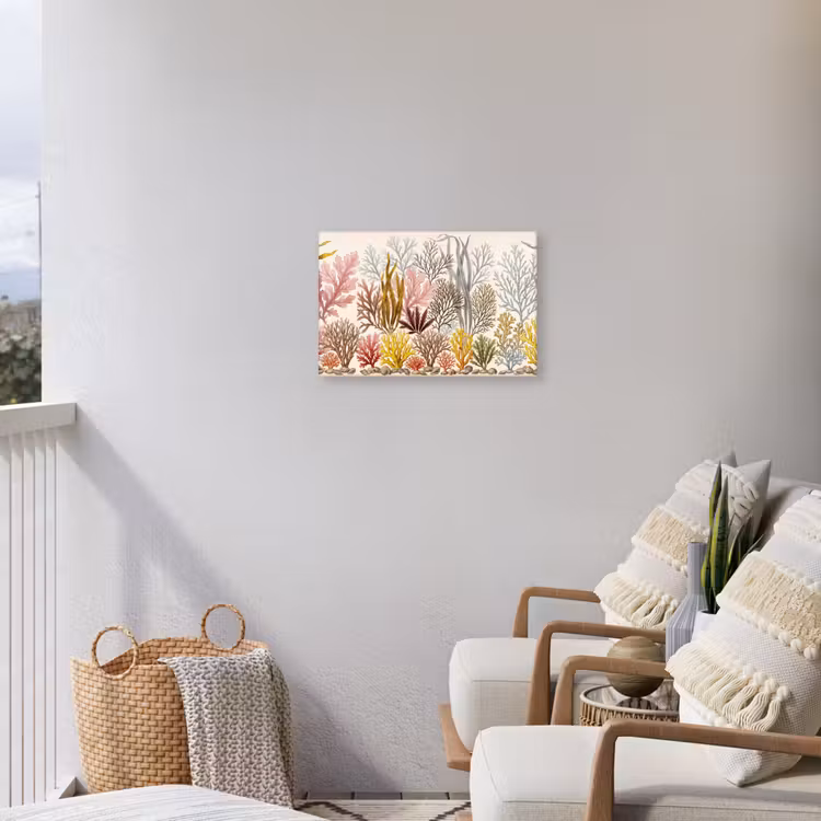 Natuur - Onderwater - Botanisch - Vintage - Kleurrijk Tuinposter op houten frame 2 cm dik klein -sfeer1