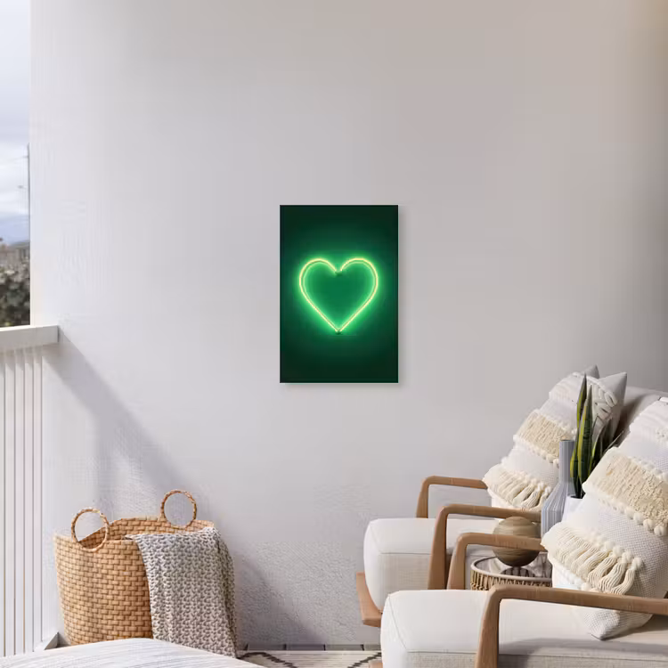 Neon - Groen - Licht Tuinposter op houten frame 2 cm dik klein -sfeer1