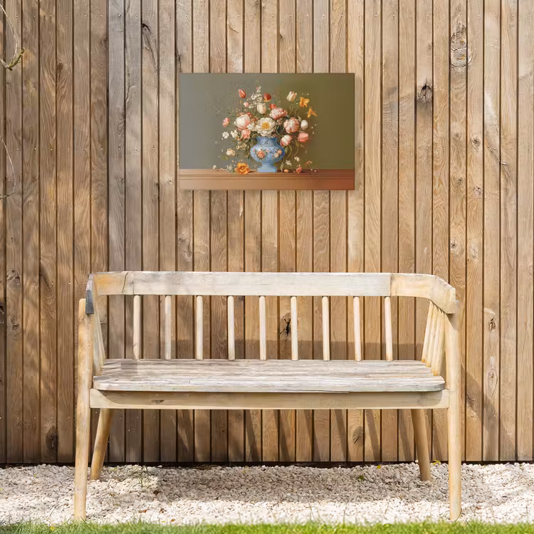 Neutral - Bloemen - Boeket - Vaas Tuinposter op houten frame 2 cm dik klein -sfeer4