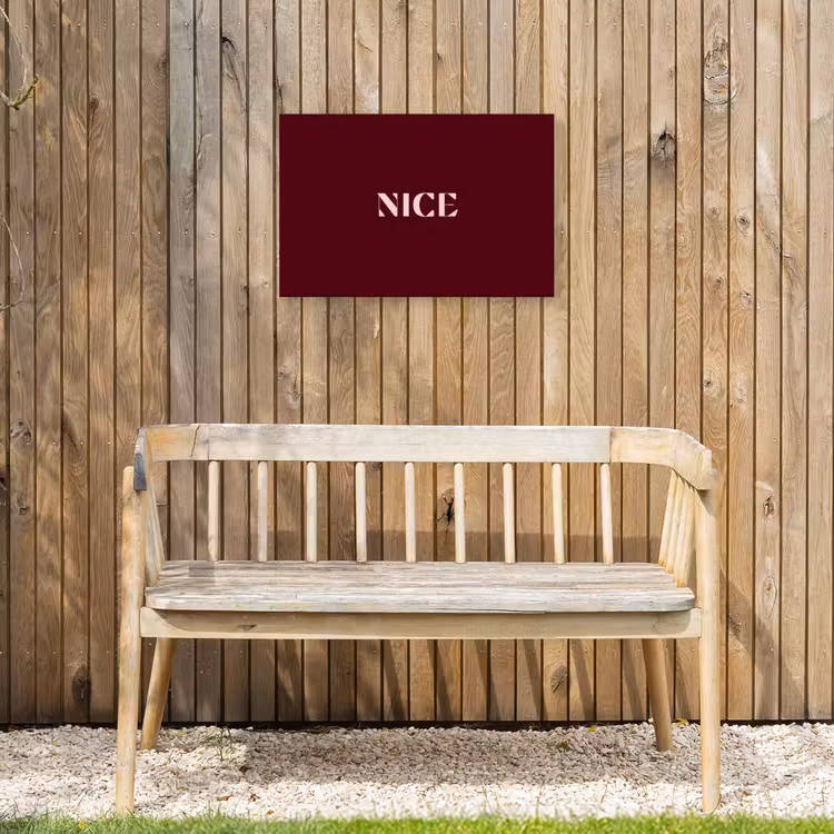 Nice - Bordeaux - Roze Tuinposter op houten frame 2 cm dik klein -sfeer4