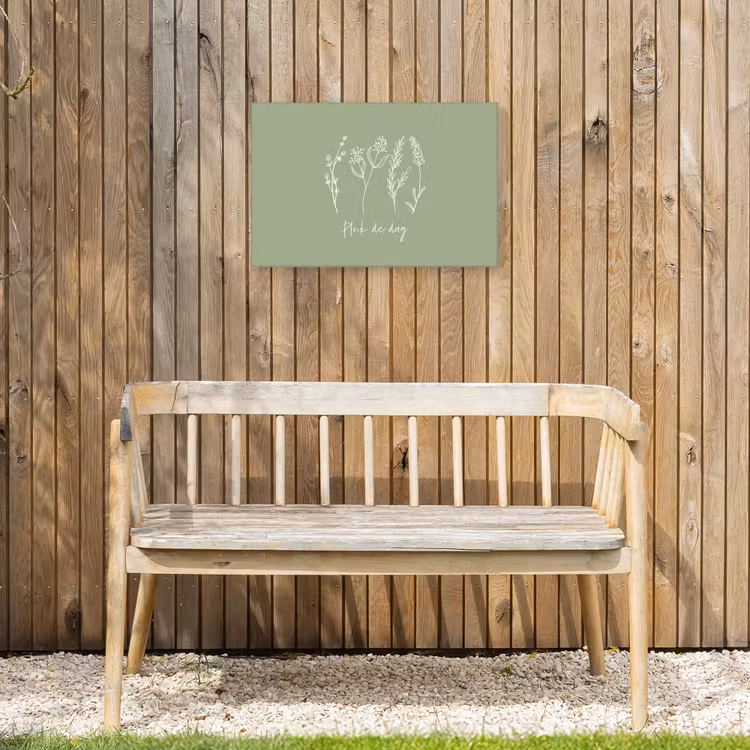 Pluk de Dag Tuinposter op houten frame 2 cm dik klein -sfeer4