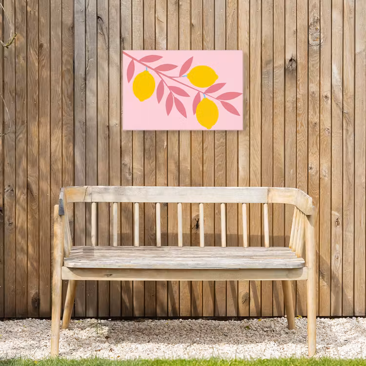 Fruit - Tak - Natuur - Abstract - Roze Tuinposter op houten frame 2 cm dik klein -sfeer4