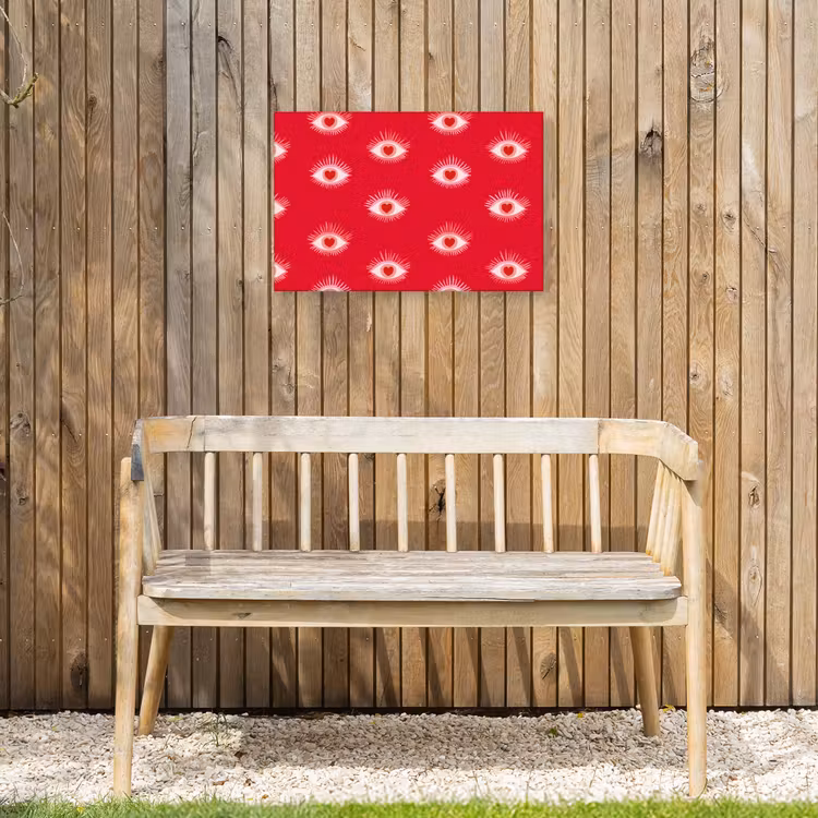 Ogen - Hart - Abstract - Rood - Roze Tuinposter op houten frame 2 cm dik klein 845 -sfeer4