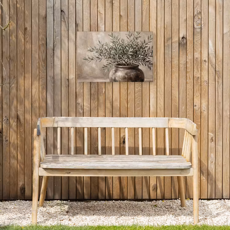 Olijfplant - Aardenpot - Abstract - Beige Tuinposter op houten frame 2 cm dik klein -sfeer4