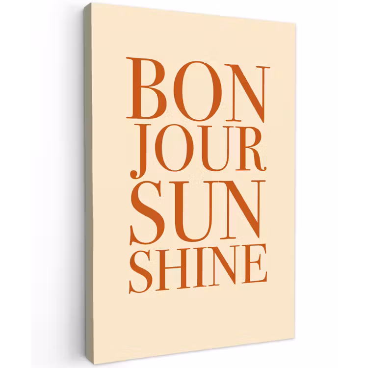 Oranje - Quote - Sun Tuinposter op houten frame 2 cm dik klein -3d