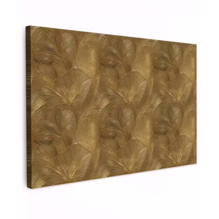 Organisch - Lijnen - Goud Tuinposter op houten frame 2 cm dik klein 845 -3d