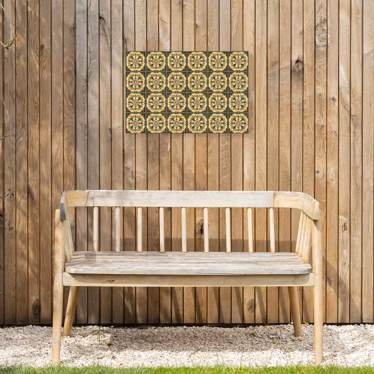 Ornament - Patroon - Groen Tuinposter op houten frame 2 cm dik klein 845 -sfeer4