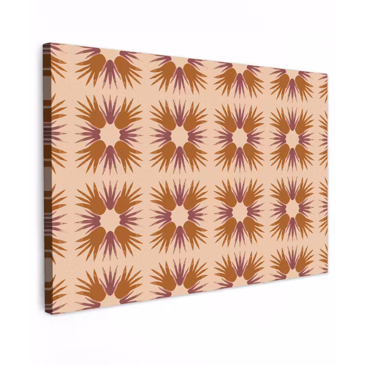 Ornament - Patroon - Oker Tuinposter op houten frame 2 cm dik klein 845 -3d