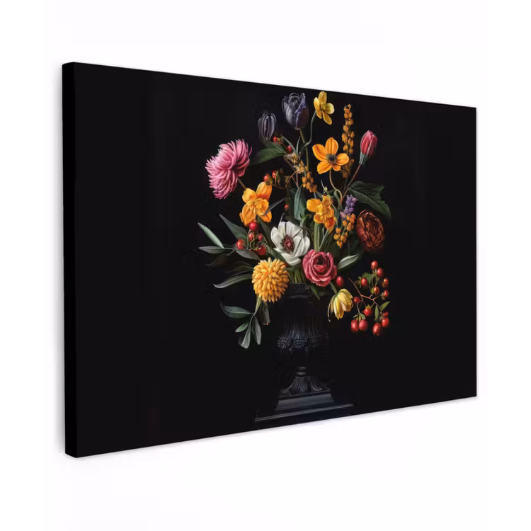 Sierlijk - Boeket - Bladeren Tuinposter op houten frame 2 cm dik klein -3d