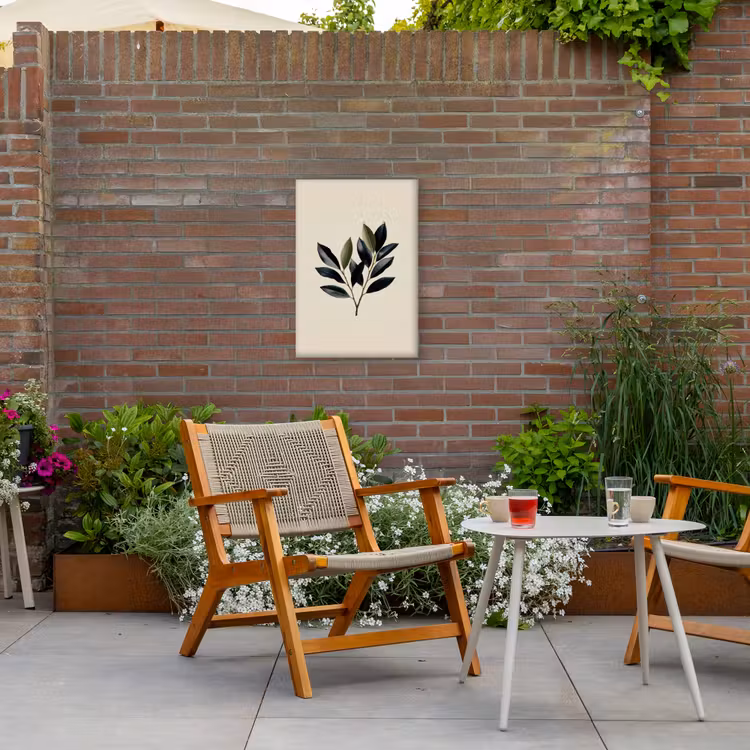 Ovaal - Olijfgroen - Simpel Tuinposter op houten frame 2 cm dik klein -sfeer3