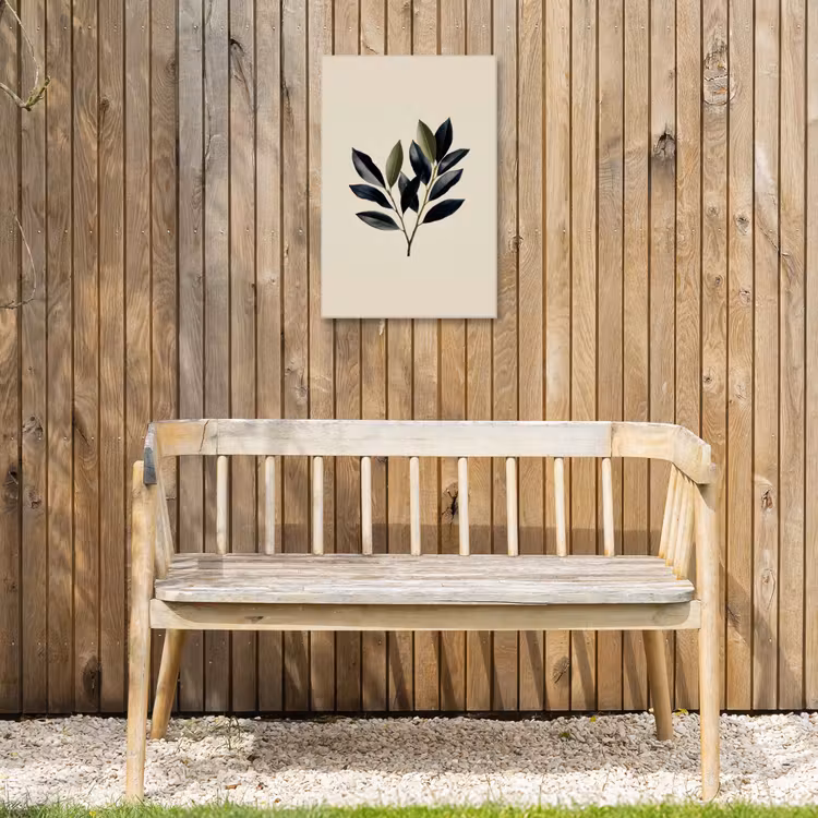 Ovaal - Olijfgroen - Simpel Tuinposter op houten frame 2 cm dik klein -sfeer4