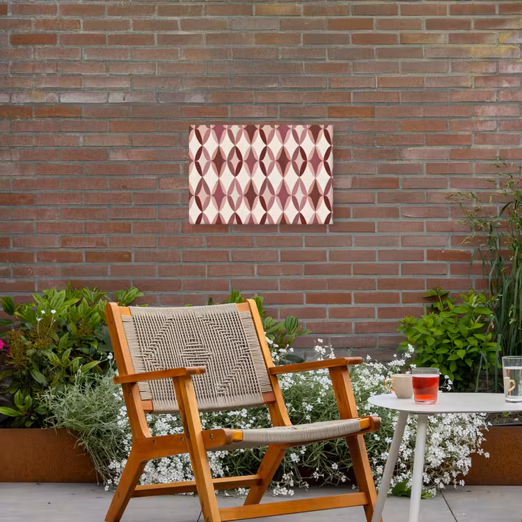 Ovaal - Textuur - Roze Tuinposter op houten frame 2 cm dik klein 845 -sfeer3