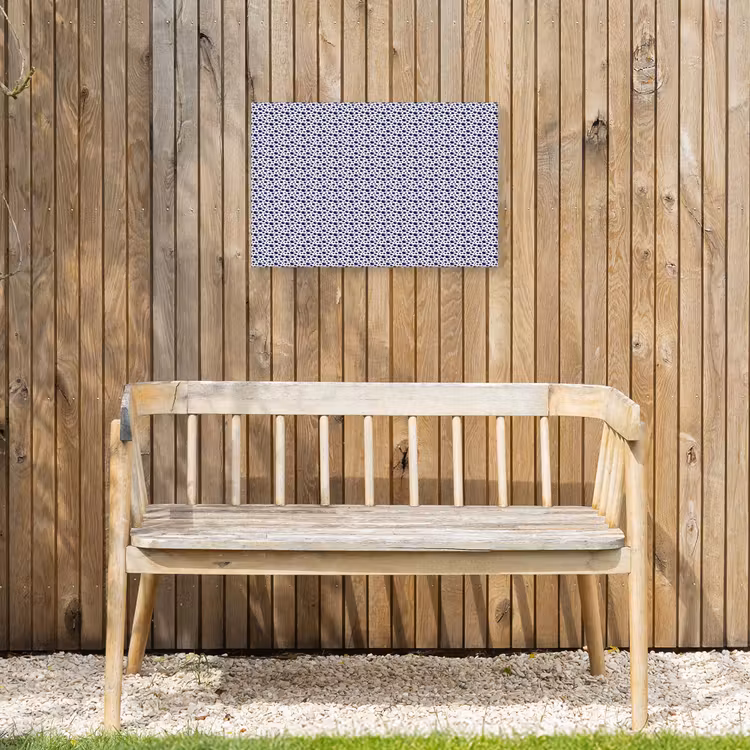 Oceaan - Bubbel - Blauw - Wit Tuinposter op houten frame 2 cm dik klein 845 -sfeer4