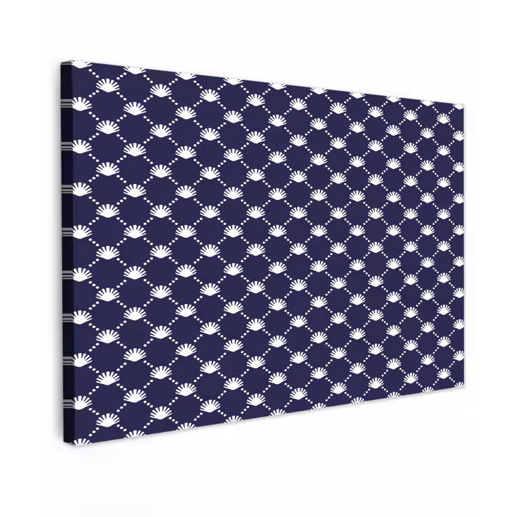 Oceaan - Schelp - Blauw - Wit Tuinposter op houten frame 2 cm dik klein 845 -3d