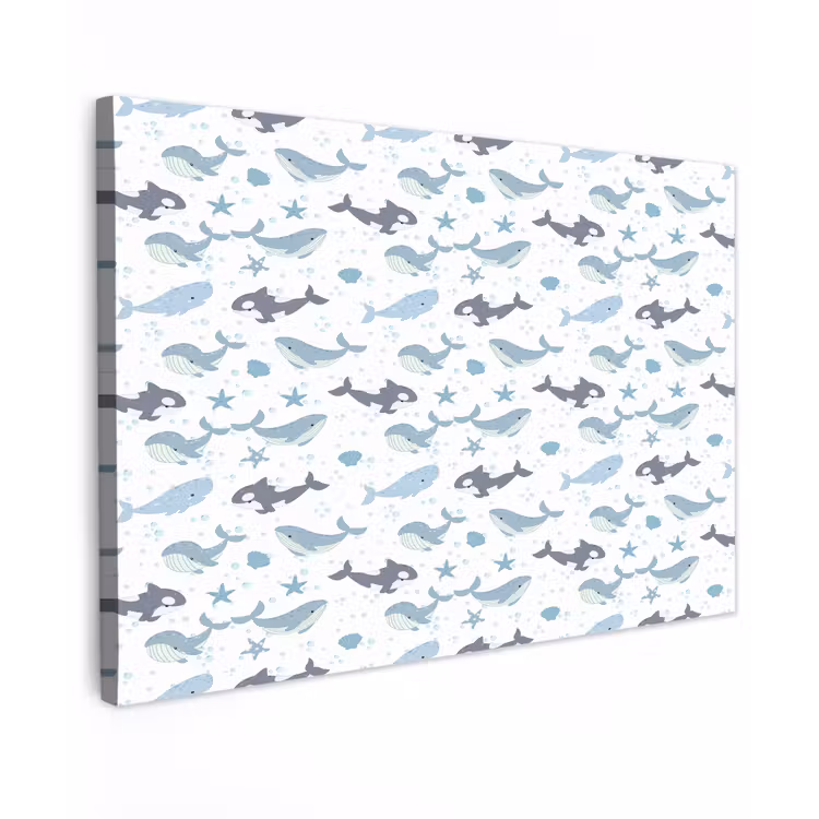 Oceaan - Walvis - Orka - Blauw Tuinposter op houten frame 2 cm dik klein 845 -3d