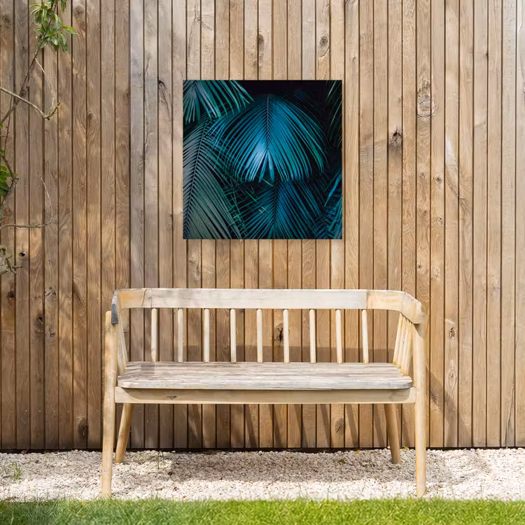 Palmblad - Tropisch - Natuur - Jungle Tuinposter op houten frame 2 cm dik klein -sfeer4