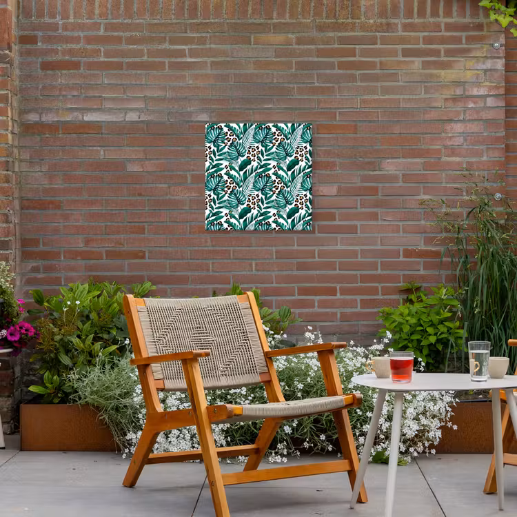 Inductie beschermer - Panterprint - Bladeren - Jungle - Afdekplaat voor kookplaat Tuinposter op houten frame 2 cm dik klein -sfeer3