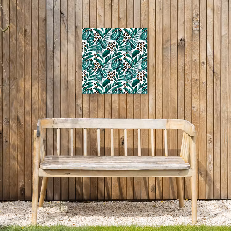 Inductie beschermer - Panterprint - Bladeren - Jungle - Afdekplaat voor kookplaat Tuinposter op houten frame 2 cm dik klein -sfeer4