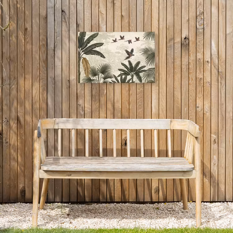 Papagaaien - Jungle - Tropisch - Green Tuinposter op houten frame 2 cm dik klein -sfeer4