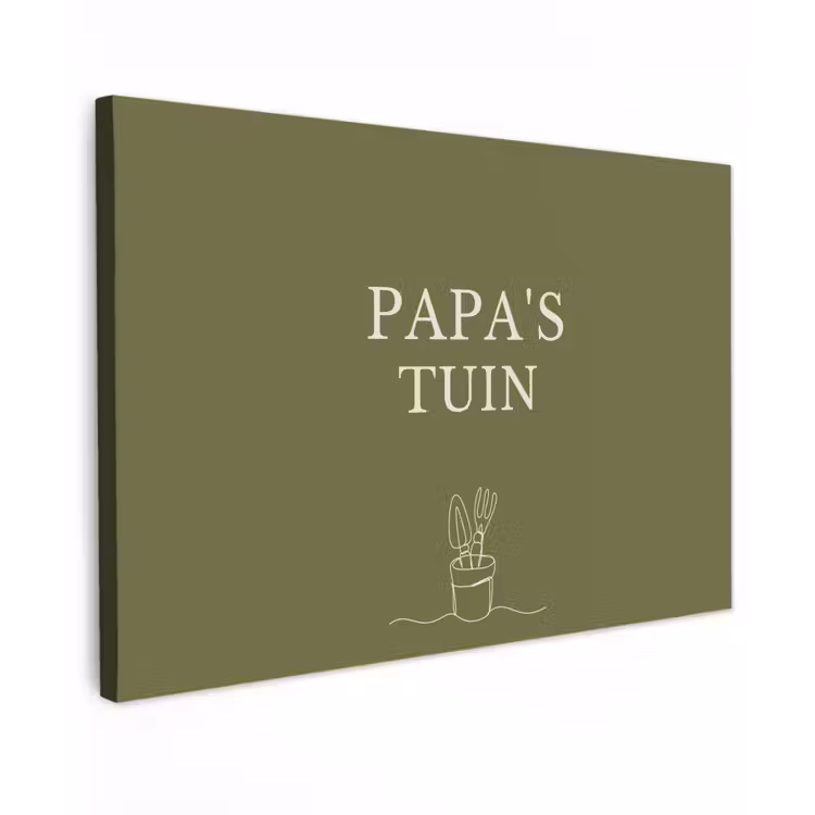 Papa's Tuin Tuinposter op houten frame 2 cm dik klein -3d