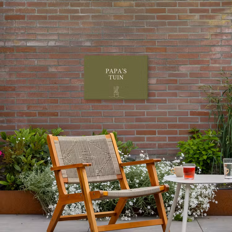 Papa's Tuin Tuinposter op houten frame 2 cm dik klein -sfeer3