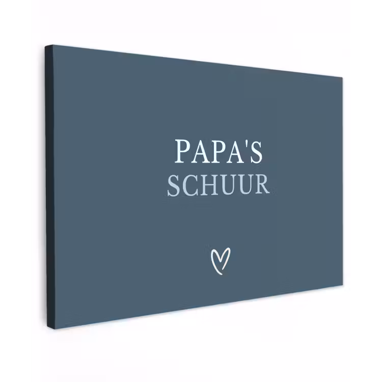 Papa's Schuur met Hart Tuinposter op houten frame 2 cm dik klein -3d