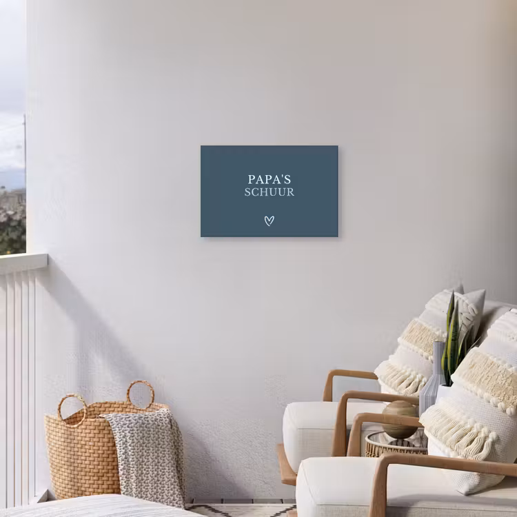 Papa's Schuur met Hart Tuinposter op houten frame 2 cm dik klein -sfeer1