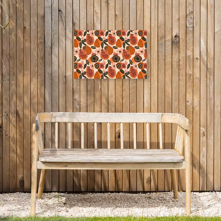 Papaja - Bloesem - Oranje Tuinposter op houten frame 2 cm dik klein 845 -sfeer4