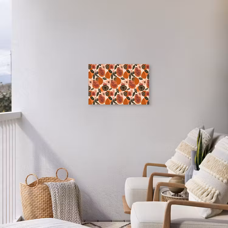 Papaja - Bloesem - Oranje Tuinposter op houten frame 2 cm dik klein 845 -sfeer1